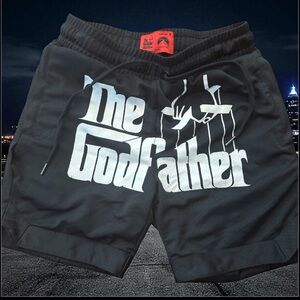 #415 Limited Release The Godfather Paramount Shoe Palace Black Shorts -Size M